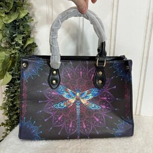 BFLAIRS Dragonfly Mandala Satchel Shoulder‎ Bag Purse Boho Bohemian Unique